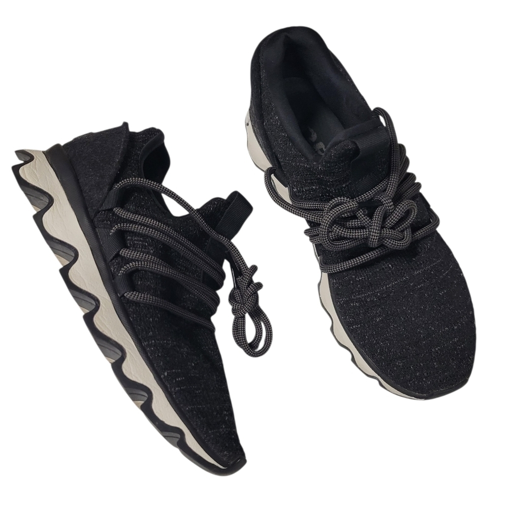 Sorel Kinetic Knit Sneakers Charcoal Lace Up Women’s Size 7